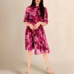 Wine Floral Dress